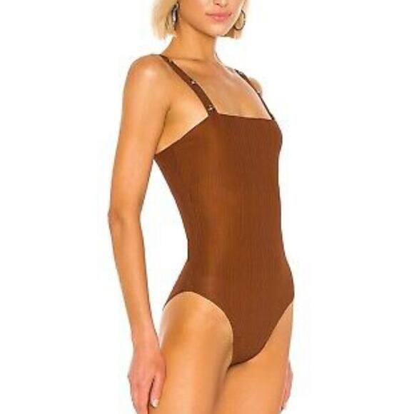 TheEastOrder xRevolve Ribbed Button Strap Bodysuit Size Medium - Picture 1 of 16